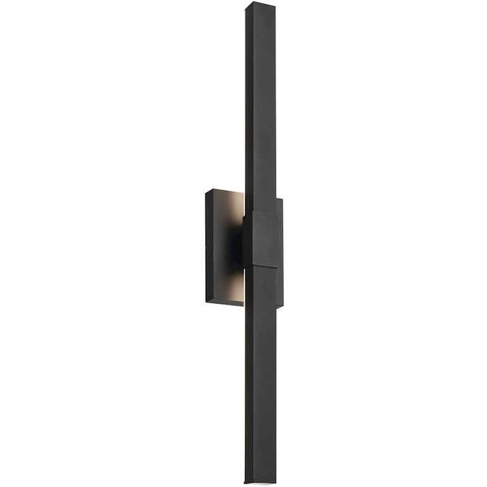Kichler Nocar 1 Light Outdoor Wall Light, Large, Black/Acrylic Etched