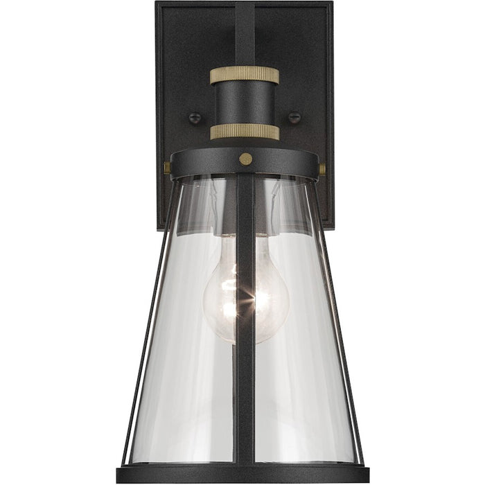 Kichler Talman 1 Light Outdoor Wall Light, Small, Black/Clear