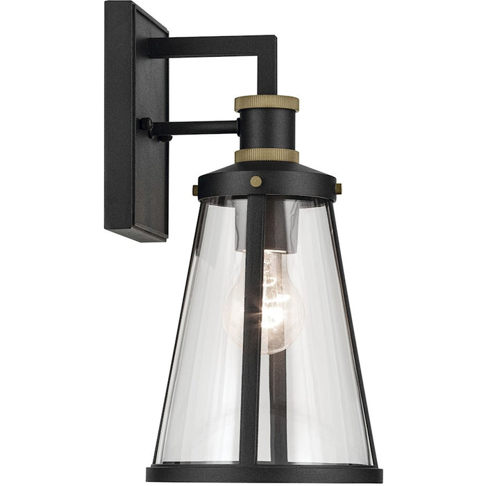 Kichler Talman 1 Light Outdoor Wall Light, Small, Black/Clear