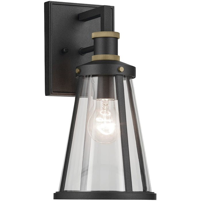 Kichler Talman 1 Light Outdoor Wall Light, Small, Black/Clear