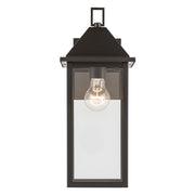 Kichler Prin 6.75in 1-Light Outdoor Wall Sconce | Traditional Olde Bronze and Clear Glass | Entryway & Porch | 6.75 x 8.25 x 16.75 in | Model 59158OZ