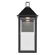 Kichler Prin 22in 1-Light Outdoor Wall Sconce | Traditional Black and Clear Glass | Front Door & Porch | 9 x 22 x 10 in | Model 59159BKDS