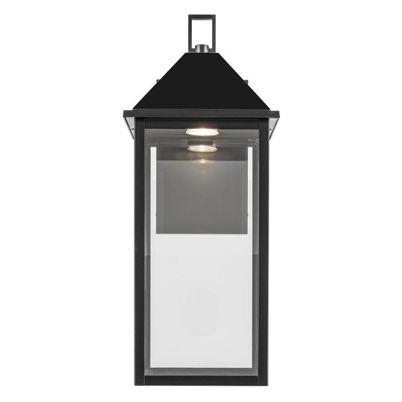 Kichler Prin 22in 1-Light Outdoor Wall Sconce | Traditional Black and Clear Glass | Front Door & Porch | 9 x 22 x 10 in | Model 59159BKDS
