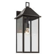 Kichler Prin 22in 1-Light Outdoor Wall Sconce | Traditional Olde Bronze Aluminum and Clear Glass | Front Door & Covered Patio | Model 59159OZ