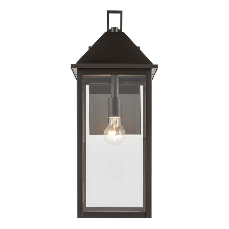 Kichler Prin 22in 1-Light Outdoor Wall Sconce | Traditional Olde Bronze Aluminum and Clear Glass | Front Door & Covered Patio | Model 59159OZ