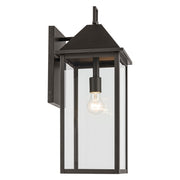 Kichler Prin 22in 1-Light Outdoor Wall Sconce | Traditional Olde Bronze Aluminum and Clear Glass | Front Door & Covered Patio | Model 59159OZ
