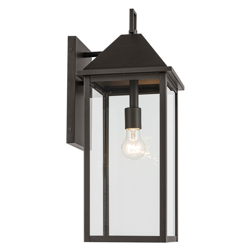 Kichler Prin 22in 1-Light Outdoor Wall Sconce | Traditional Olde Bronze Aluminum and Clear Glass | Front Door & Covered Patio | Model 59159OZ