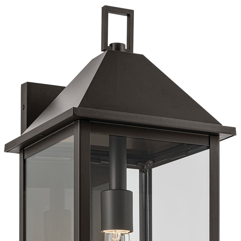 Kichler Prin 22in 1-Light Outdoor Wall Sconce | Traditional Olde Bronze Aluminum and Clear Glass | Front Door & Covered Patio | Model 59159OZ