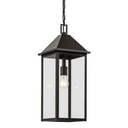 Kichler Prin 22in 1-Light Outdoor Pendant | Traditional Olde Bronze and Clear Glass | Covered Porch & Entryway | 9 x 9 x 22 in | Model 59160OZ