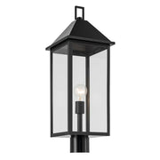 Kichler Prin 25in 1-Light Outdoor Post Light | Traditional Black and Clear Glass | Walkway & Driveway | 9 x 9 x 25 in | Model 59161BK