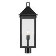 Kichler Prin 25in 1-Light Outdoor Post Light | Traditional Black and Clear Glass | Walkway & Driveway | 9 x 9 x 25 in | Model 59161BK