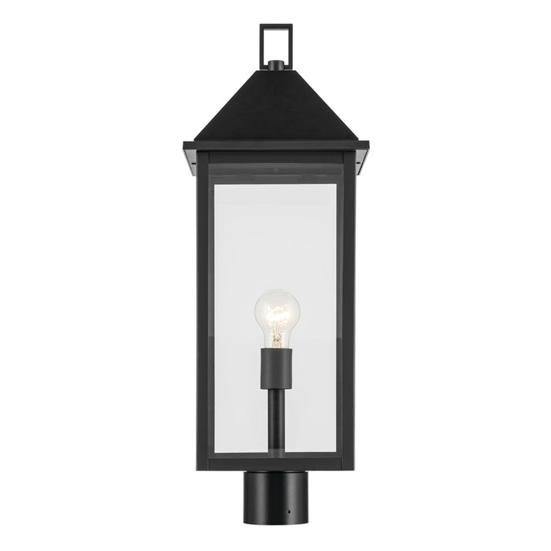 Kichler Prin 25in 1-Light Outdoor Post Light | Traditional Black and Clear Glass | Walkway & Driveway | 9 x 9 x 25 in | Model 59161BK