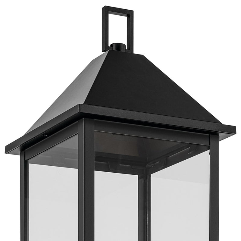 Kichler Prin 25in 1-Light Outdoor Post Light | Traditional Black and Clear Glass | Walkway & Driveway | 9 x 9 x 25 in | Model 59161BK