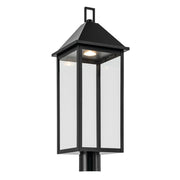 Kichler Prin 25in 1-Light Outdoor Post Light | Traditional Black and Clear Glass | Walkway & Driveway | 9 x 9 x 25 in | Model 59161BKDS