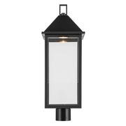 Kichler Prin 25in 1-Light Outdoor Post Light | Traditional Black and Clear Glass | Walkway & Driveway | 9 x 9 x 25 in | Model 59161BKDS