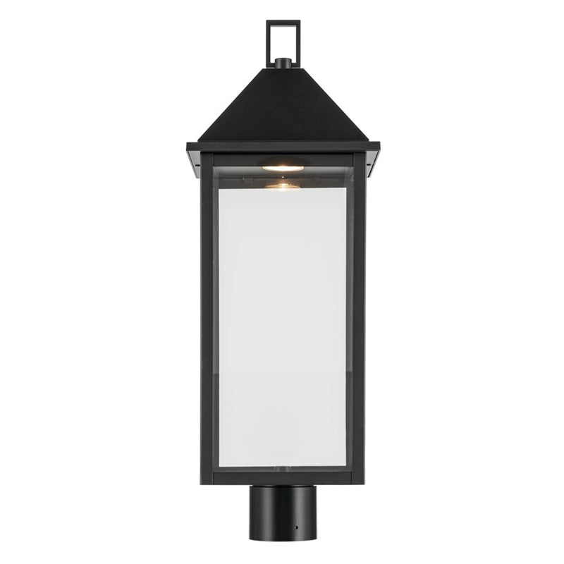 Kichler Prin 25in 1-Light Outdoor Post Light | Traditional Black and Clear Glass | Walkway & Driveway | 9 x 9 x 25 in | Model 59161BKDS