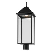 Kichler Prin 25in 1-Light Outdoor Post Light | Traditional Black and Clear Glass | Walkway & Driveway | 9 x 9 x 25 in | Model 59161BKDS