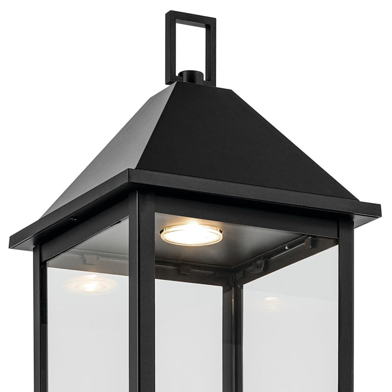 Kichler Prin 25in 1-Light Outdoor Post Light | Traditional Black and Clear Glass | Walkway & Driveway | 9 x 9 x 25 in | Model 59161BKDS