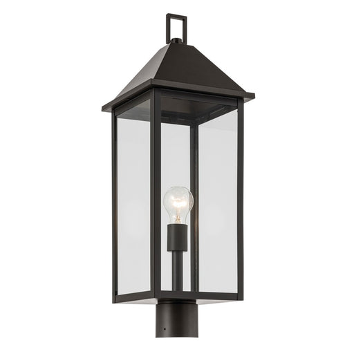 Kichler Prin 9in 1-Light 25in Outdoor Post Light | Traditional Olde Bronze and Clear Glass | Walkway & Driveway | 25in H | Model 59161OZ