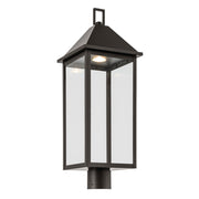 Kichler Prin 9in 1-Light Post Light | Traditional Olde Bronze Aluminum and Clear Glass | Walkway & Driveway | Model 59161OZDS