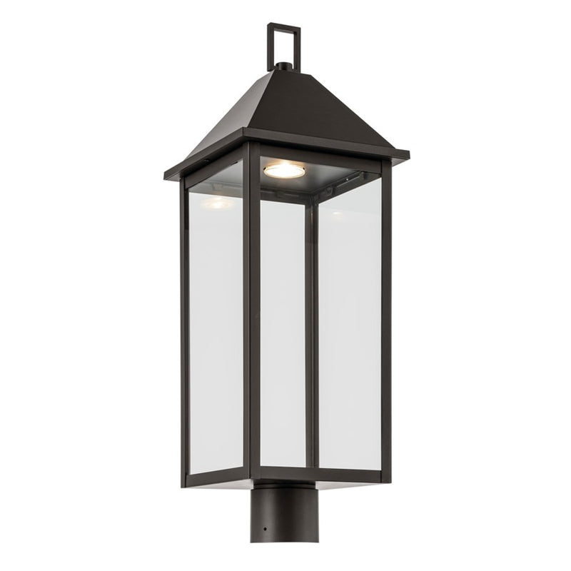 Kichler Prin 9in 1-Light Post Light | Traditional Olde Bronze Aluminum and Clear Glass | Walkway & Driveway | Model 59161OZDS