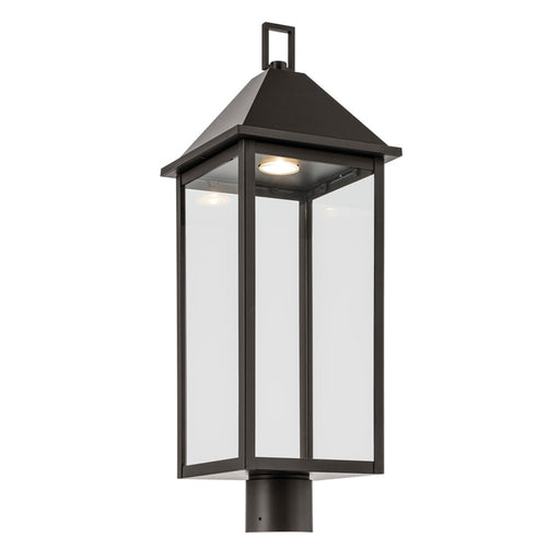 Kichler Prin 9in 1-Light Post Light | Traditional Olde Bronze Aluminum and Clear Glass | Walkway & Driveway | Model 59161OZDS