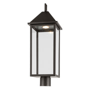 Kichler Prin 9in 1-Light Post Light | Traditional Olde Bronze Aluminum and Clear Glass | Walkway & Driveway | Model 59161OZDS