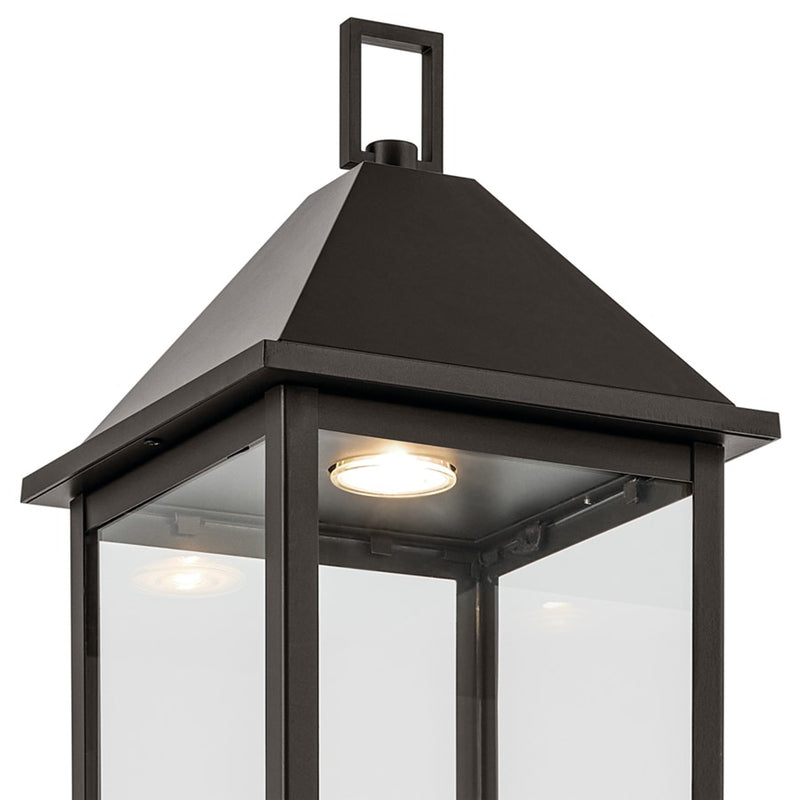 Kichler Prin 9in 1-Light Post Light | Traditional Olde Bronze Aluminum and Clear Glass | Walkway & Driveway | Model 59161OZDS