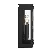 Kichler Lundon 13in 3-Light Outdoor Wall Sconce | Traditional Black and Clear Glass | Covered Patio & Entryway | 6.5 x 13 in | Model 59162BK