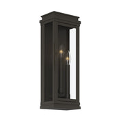 Kichler Lundon 17.5in 3-Light Outdoor Wall Sconce | Traditional Olde Bronze and Clear Glass | Porch & Entryway | 6.5 x 17.5 in | Model 59163OZ