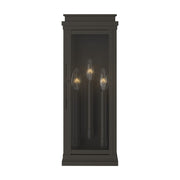 Kichler Lundon 17.5in 3-Light Outdoor Wall Sconce | Traditional Olde Bronze and Clear Glass | Porch & Entryway | 6.5 x 17.5 in | Model 59163OZ