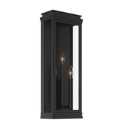 Kichler Lundon 22in 3-Light Outdoor Wall Sconce | Traditional Black and Clear Glass | Porch & Entryway | 8.25 x 22 in | Model 59164BK