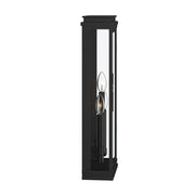 Kichler Lundon 22in 3-Light Outdoor Wall Sconce | Traditional Black and Clear Glass | Porch & Entryway | 8.25 x 22 in | Model 59164BK