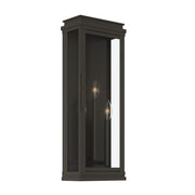 Kichler Lundon 22in 3-Light Outdoor Wall Sconce | Traditional Olde Bronze and Clear Glass | Porch & Entryway | 8.25 x 22 in | Model 59164OZ