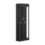 Kichler Lundon 28.25in 3-Light Outdoor Wall Light | Traditional Black Aluminum and Clear Glass | Porch & Patio | 10.5 x 28.25 x 4.5 in | Model 59165BK
