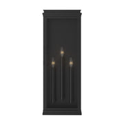 Kichler Lundon 28.25in 3-Light Outdoor Wall Light | Traditional Black Aluminum and Clear Glass | Porch & Patio | 10.5 x 28.25 x 4.5 in | Model 59165BK