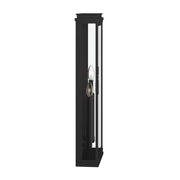 Kichler Lundon 28.25in 3-Light Outdoor Wall Light | Traditional Black Aluminum and Clear Glass | Porch & Patio | 10.5 x 28.25 x 4.5 in | Model 59165BK