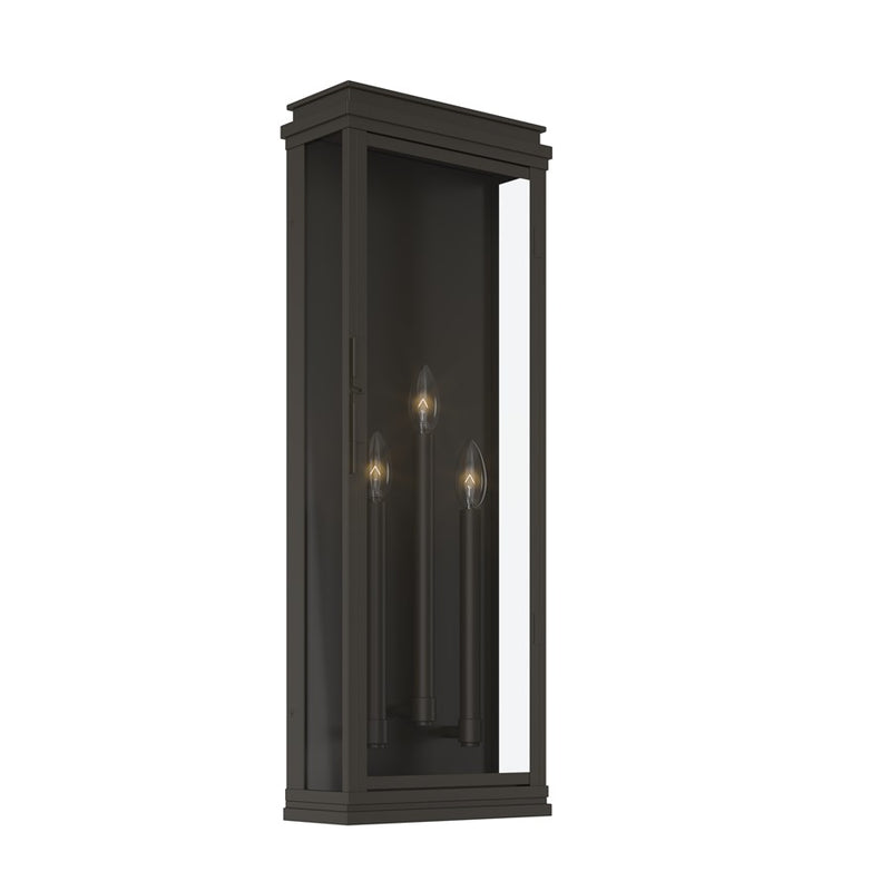 Kichler Lundon 28in 3-Light Outdoor Wall Light | Traditional Olde Bronze Aluminum | Porch & Patio Wet Location | 10.5 x 28.25 in | Model 59165OZ