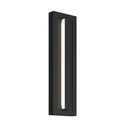 Kichler Arik 18.5in 1-Light Outdoor Wall Sconce | Modern Black Aluminum with Glass Shade | Entryway & Patio | 5.5 x 18.5 in | Model 59169BKLED