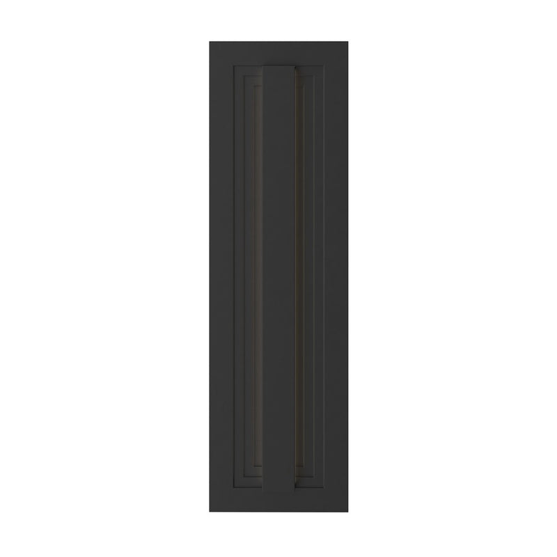 Kichler Arik 18.5in 1-Light Outdoor Wall Sconce | Modern Black Aluminum with Glass Shade | Entryway & Patio | 5.5 x 18.5 in | Model 59169BKLED