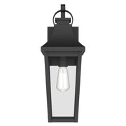 Kichler Cleary 20in 1-Light Outdoor Wall Light | Traditional Textured Black Aluminum Clear Glass | Entryway & Patio | 7 x 20 x 8 in | Model 59194BKT