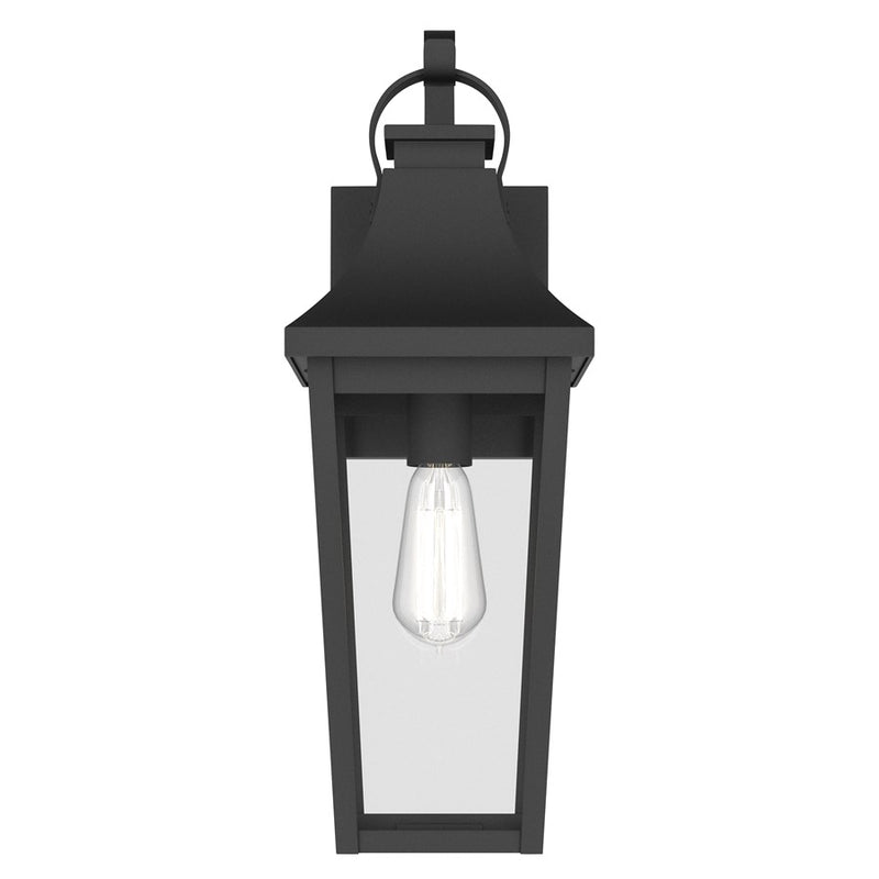 Kichler Cleary 20in 1-Light Outdoor Wall Light | Traditional Textured Black Aluminum Clear Glass | Entryway & Patio | 7 x 20 x 8 in | Model 59194BKT