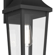 Kichler Cleary 20in 1-Light Outdoor Wall Light | Traditional Textured Black Aluminum Clear Glass | Entryway & Patio | 7 x 20 x 8 in | Model 59194BKT