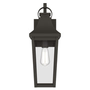 Kichler Cleary 20in 1-Light Outdoor Wall Light | Traditional Olde Bronze Aluminum and Clear Glass | Entryway & Pathway | 7 x 20 x 8 in | Model 59194OZ