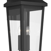 Kichler Cleary 30in 3-Light Outdoor Wall Sconce | Traditional Textured Black and Clear Glass | Entryway & Covered Patio | Model 59196BKT