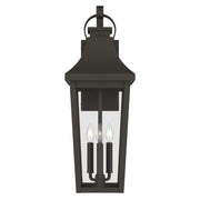 Kichler Cleary 30in 3-Light Outdoor Wall Light | Traditional Olde Bronze and Clear Glass | Entryway & Patio Accent | Model 59196OZ