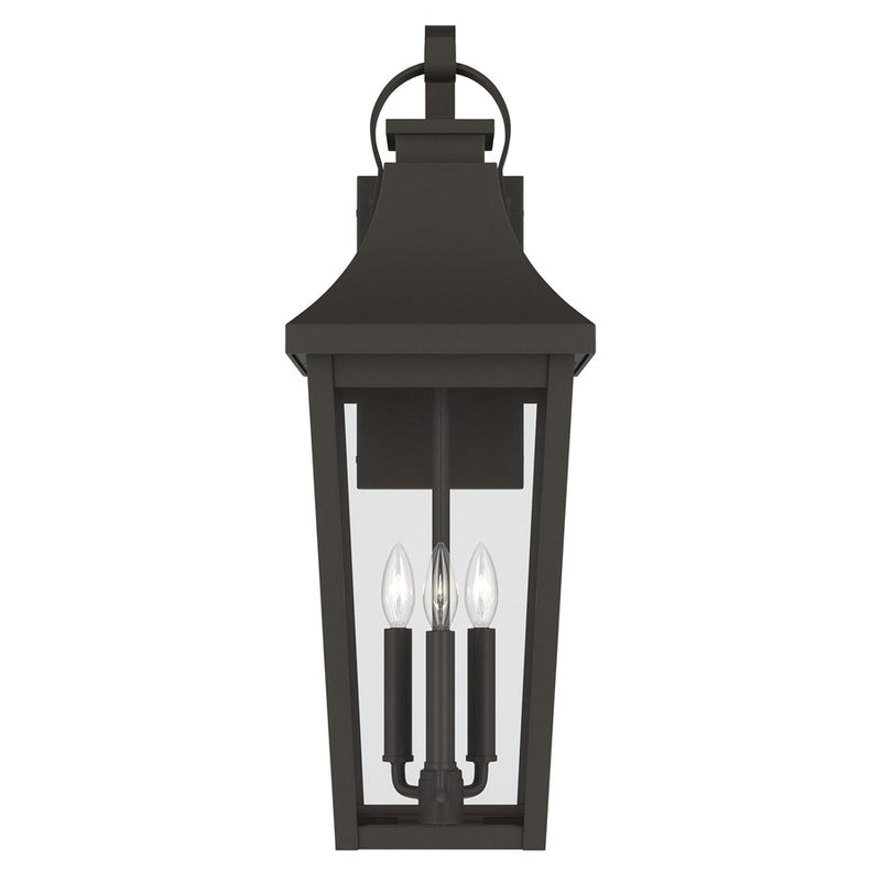 Kichler Cleary 30in 3-Light Outdoor Wall Light | Traditional Olde Bronze and Clear Glass | Entryway & Patio Accent | Model 59196OZ
