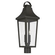 Kichler Cleary 25.25in 2-Light Outdoor Post Light | Traditional Olde Bronze and Clear Glass | Entryway & Pathway | Model 59197OZ