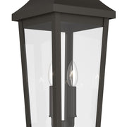 Kichler Cleary 25.25in 2-Light Outdoor Post Light | Traditional Olde Bronze and Clear Glass | Entryway & Pathway | Model 59197OZ