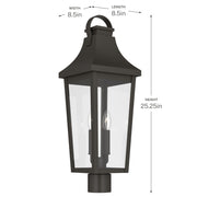 Kichler Cleary 25.25in 2-Light Outdoor Post Light | Traditional Olde Bronze and Clear Glass | Entryway & Pathway | Model 59197OZ